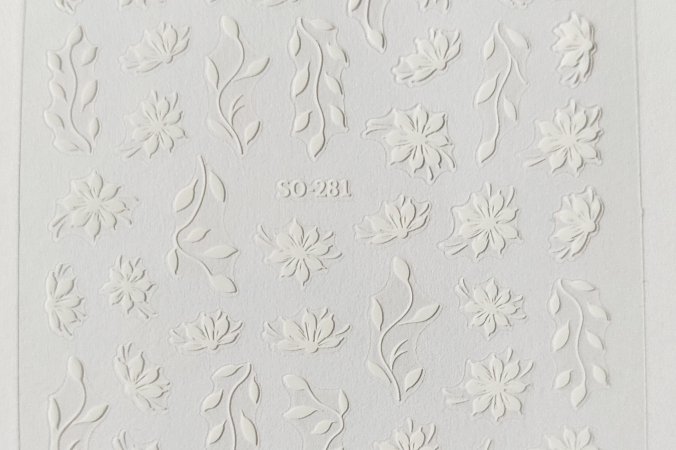 Nálepka květ bílý 