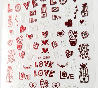 Nálepka červený hologram Love love 