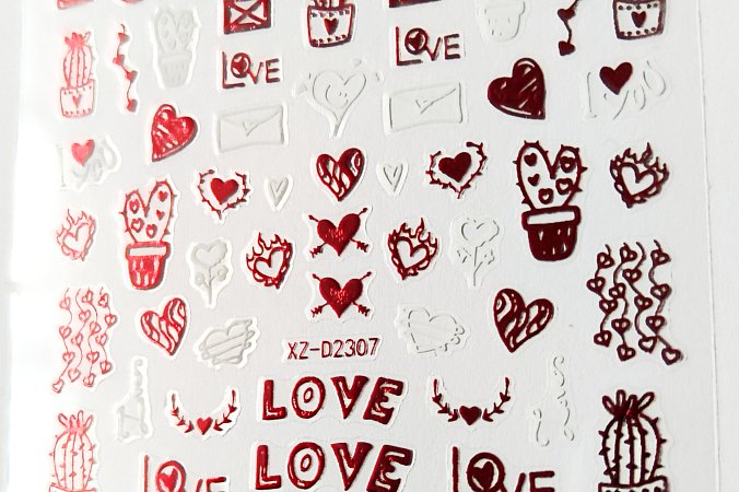 Nálepka červený hologram Love love 