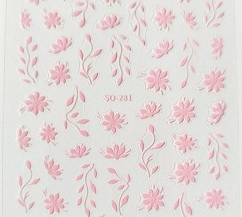 Nálepka květ růžový 