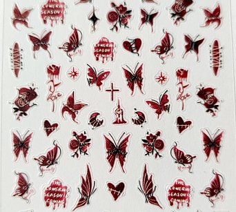 Nálepka červený motýl 