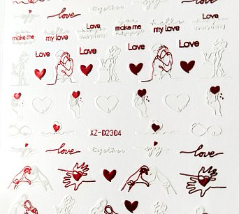 Nálepka červený hologram my love 