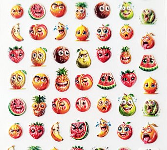 Nálepka bláznivé ovoce 3D 