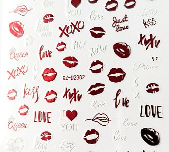 Nálepka červený hologram kiss