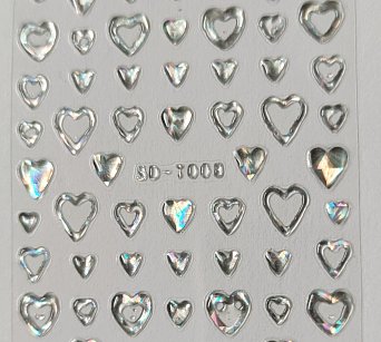 Nálepka 3D srdíčka 