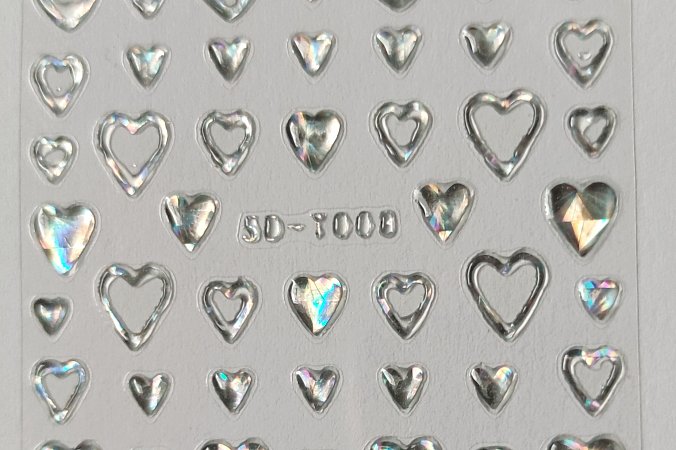 Nálepka 3D srdíčka 