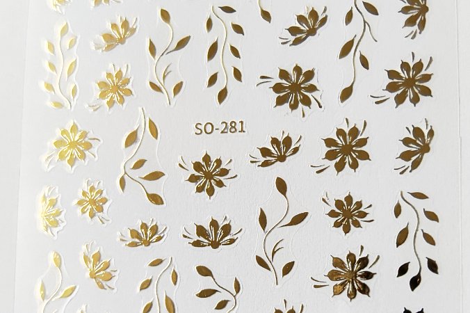 Nálepka květ zlatá 