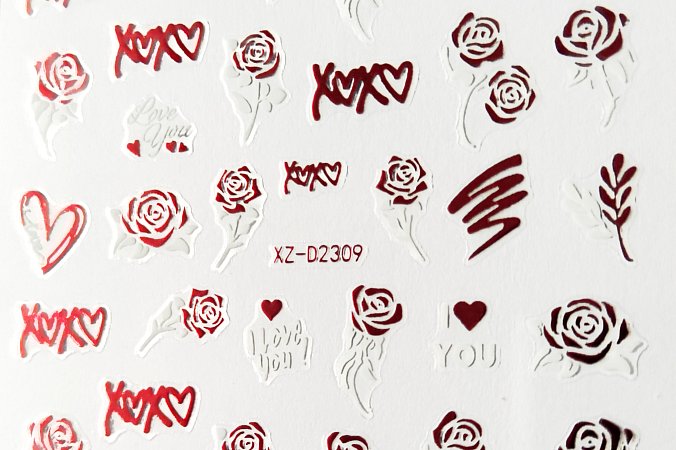 Nálepka červený hologram  Růže 