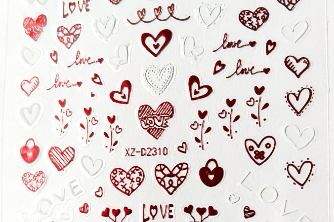 Nálepka červený Hologram srdce love