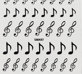 Nálepka Noty černá 