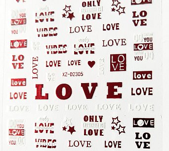 Nálepka hologram červená Love