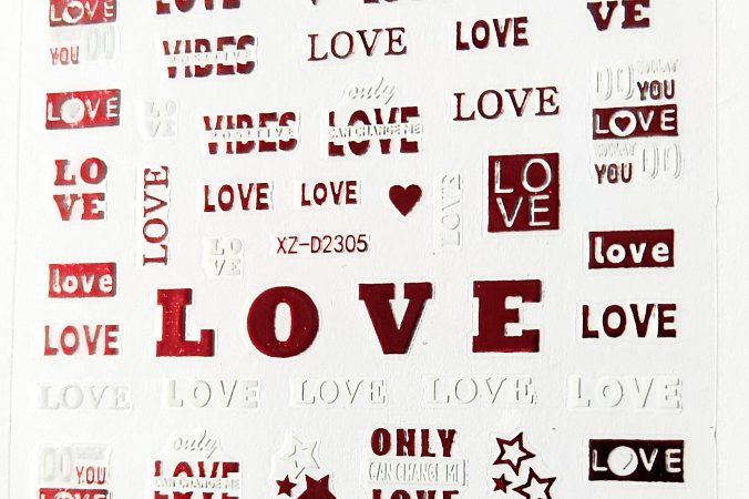 Nálepka hologram červená Love