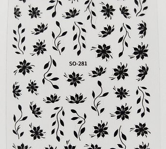 Nálepka květ černá 