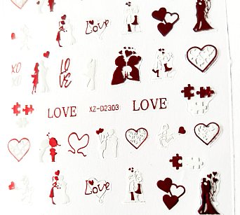 Nálepka červený hologram polibek 