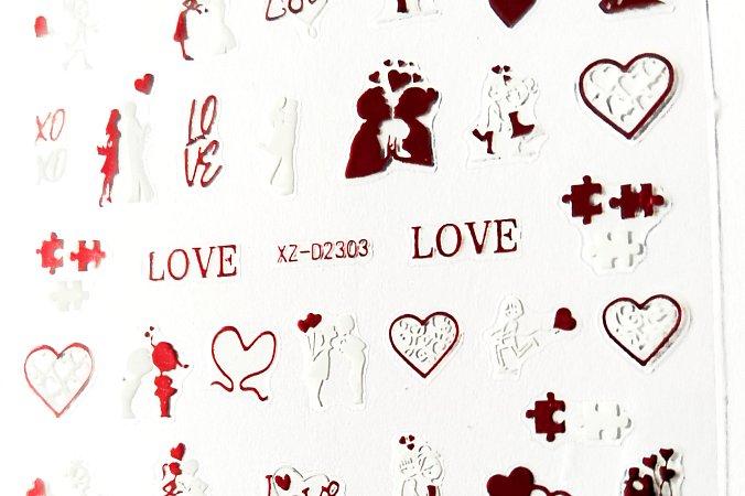 Nálepka červený hologram polibek 